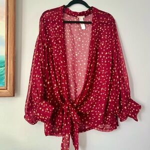 Free People Starry Chiffon Blouse